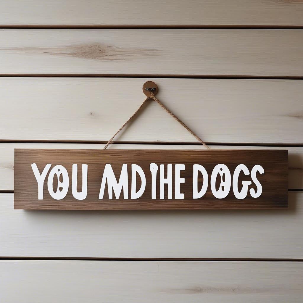 Rustic Wooden "You Me and the Dogs" Sign