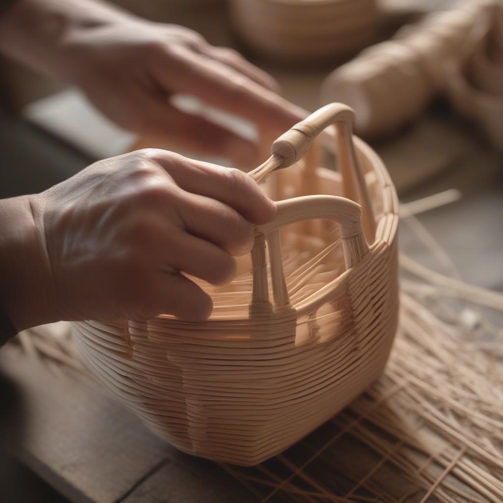 Young Wood Basket Weaving